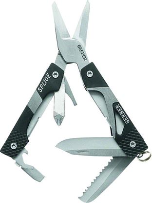 Picture of Gerber 31-000013 Splice Pocket Tool, 10 Function Butterfly Opening Multi-Tool Black Clam Pack