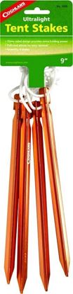 Picture of Coghlans 1000 Ultralight 9" Orange Anodized Alum Tent Stakes 4Pk (048584)