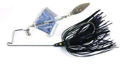 Picture of Lunker Lure 37140102 Jump'N Jak Buzz Bait, 1/4 oz, Black Skirt/Silver Blade