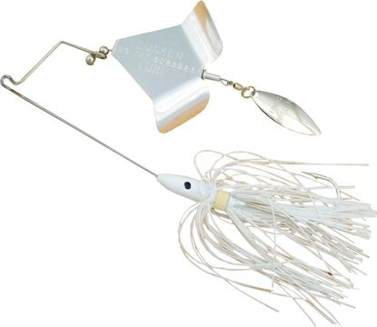 Picture of Lunker Lure 37141742 Jump'N Jak Buzz Bait, 1/4 oz, White Skirt/Silver Blade