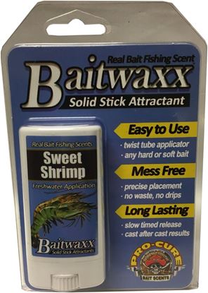 Picture of Pro-Cure BX-SMP Bait Waxx Sweet Shrimp .55 oz. Easy application, long lasting, strong scents