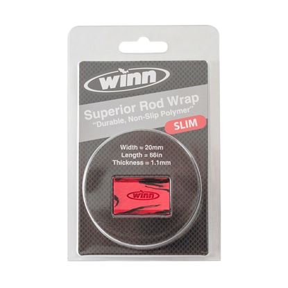 Picture of Winn Grips BOW11-RDB SLIM Rod Grip Overwrap, 66" L, 20mmW, Red/Blk, All-Weather-Durable WD Polymer Material