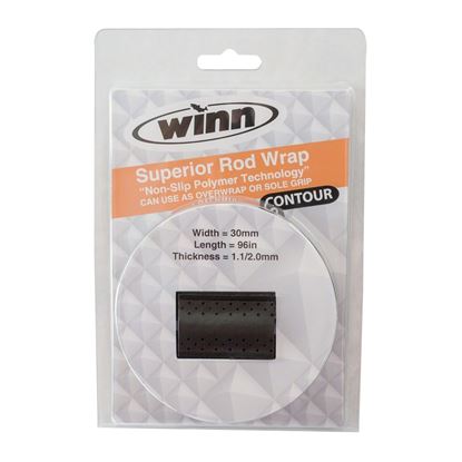 Picture of Winn Grips OWC11-BK CONTOUR Rod Grip Overwrap, 96" L,30mmW, Black, All-Weather-Durable WD Polymer Material