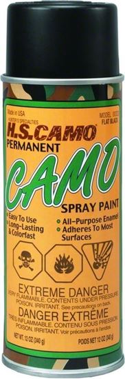 Picture of Hunters Specialties 00323 Permanent Camo Spray Paint 12oz Flat Baclk