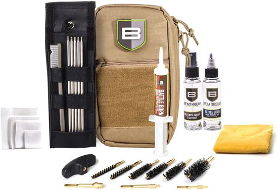 Picture of Breakthrough BT-LOC-U-DST Nylon Pouch with Molle - Stainless Steel Rod Cleaning Kit (.22 cal thru 12 gauge) - DESERT