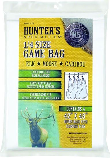 Picture of Hunters Specialties 01238 Quarter Size Game Bags, 40" x 48", Elk/Moose/Caribou, 4 pack