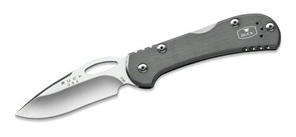 Picture of Buck 0726GYS Mini SpitFire Folding Lockback Knife, 2 3/4" 420HC Blade Knife, Grey Aluminum handle