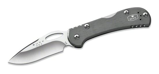 Picture of Buck 0726GYS Mini SpitFire Folding Lockback Knife, 2 3/4" 420HC Blade Knife, Grey Aluminum handle
