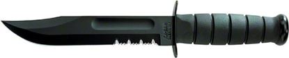 Picture of Ka-Bar 2-1212-3 Full-size Black Fighting Knife, 7" Blade, Partially Serrated, Leather Sheath