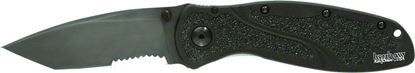 Picture of Kershaw 1670TBLKST Blur Tactical Assisted Opening Folding Knife, 3.4" Partially Serrated Tanto Blade, Black