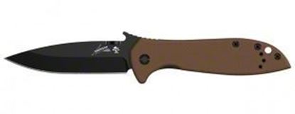 Picture of Kershaw 6054BRNBLK Emerson CQC-4K 3.25" Blade Folding Knife, Wave Shape/Thumb Disk Opening