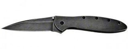 Picture of Kershaw 1660BLKW Leek Assisted Opening Folding Knife, 3" Drop Point Blade, Blackwash