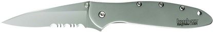 Picture of Kershaw 1660STX Leek Assisted Opening Folding Knife, 3" Partially Serrated Blade, Aluminum Handle, Clam