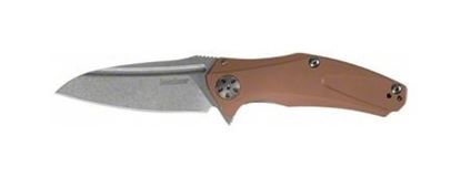 Picture of Kershaw 7006CU Natrix Folding Knife, Stonewashed 3.25" blade, Copper handle, Manual opening w/flipper, Reversable clip Box
