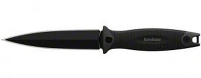 Picture of Kershaw 4007 Secret Agent 4.4" Fixed Blade Boot Knife, Black, Single Edge, Sheath