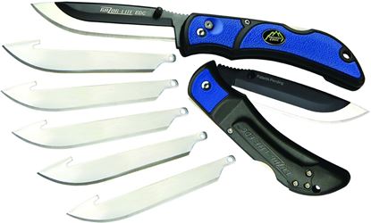 Picture of Outdoor Edge RLU-40C Razor-Lite EDC Folding Razor Knife, 3.5" Blade, Folder (Blue, 6-Blades) Blister