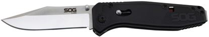 Picture of SOG FLA1001-CP Flare Knife, 3.5" Folding Blade, Satin Finish, Glass Reinforced Nylon Handle with Steel Liners, Assisted Opening