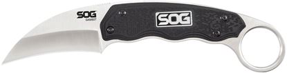 Picture of SOG GB1001-CP Gambit Fixed Blade Knife, 2.58" Sheepsfoot Blade, Satin - GRN Handle, Clam