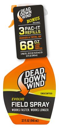 Picture of Dead Down Wind 136818 Evolve 3D+ Odor Eliminator Field Spray & Pac-it Combo 68oz