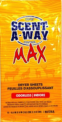 Picture of Scent-A-Way 07707 MAX Odorless Dryer Sheets 15Pk
