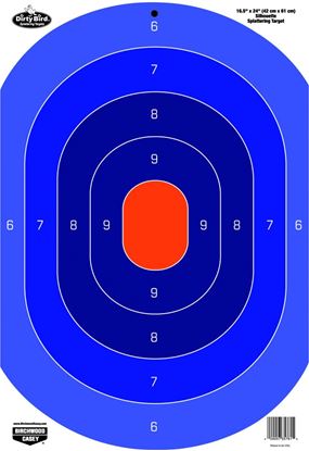 Picture of Birchwood Casey 35763 Dirty Bird 16.5" x 24" Blue/Orange Oval Silhouette Target - 3 targets