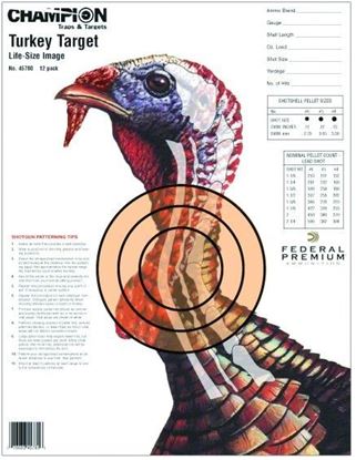 Picture of Champion 45780 Lifesize Turkey Target, Vital Zone X-Ray, 14"x11:, 12Pk