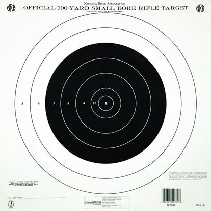 Picture of Champion 40762 GTQ4(P) Official NRA 100yd Small Bore Rifle Target, Single Bull, 14"x14". 12Pk