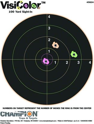 Picture of Champion 45824 Visicolor Target, 100 yd Sight-In, 8" Bullseye, 10Pk