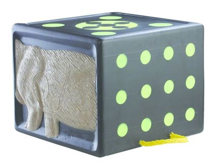 Picture of Rinehart 18311 Rhinoblock Target Deer Vitals 2 Sides Target Dots on 4 w/Replacable Insert