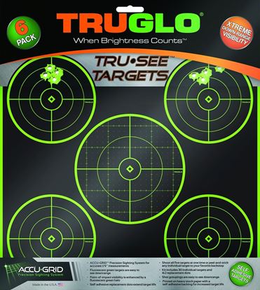 Picture of TRUGLO TG11A6 Tru-See Target 5-Bull 12x12 6Pk