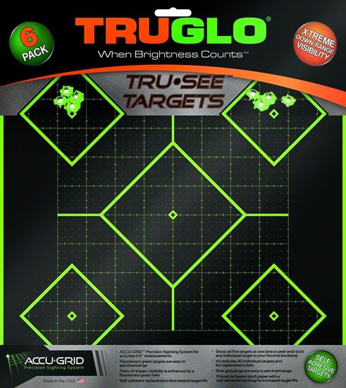 Picture of TRUGLO TG14A6 Tru-See Target 5 Diamond 12x12 6Pk