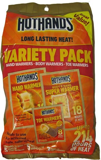 Picture of HotHands HM07019VP Variety Pack 21 Total Warmers 5 hand,5 body, 3 Toe Packs
