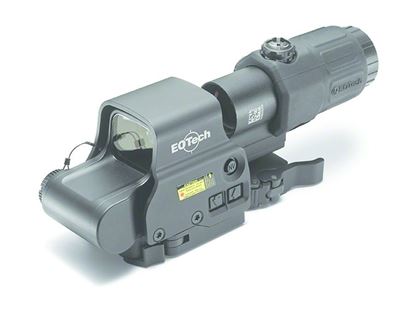 Picture of EOTech HHS1 Holographic Hybrid Sight I Sight, One 123 Lithium Batt, 3x, 90 ft FOV, 1" Weaver Mount, NV Compatible