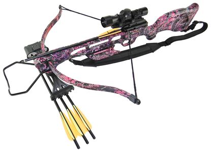 Picture of SA Sports 672 Muddy Girl Fever Pro 175LB Crossbow Package - 240 FPS, Scope, Quiver, Arrows, Sling, Rope Cocking Device