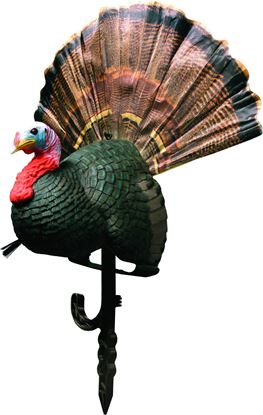 Picture of Primos 69067 Chicken On A Stick Turkey Decoy, Aggressive Tom, Stake with Integrated Gun Rest, Collapsible