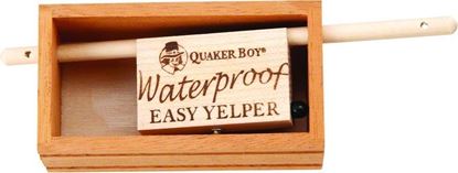 Picture of Quaker Boy 13608 H2O Easy Yelper Push Button Turkey Box/Friction Call, Waterproof, Mahogany/Maple