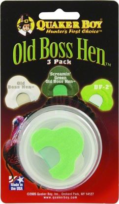 Picture of Quaker Boy 11308 Old Boss Hen Turkey Mouth Calls 3 Pack