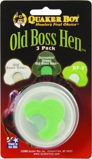 Picture of Quaker Boy 11308 Old Boss Hen Turkey Mouth Calls 3 Pack