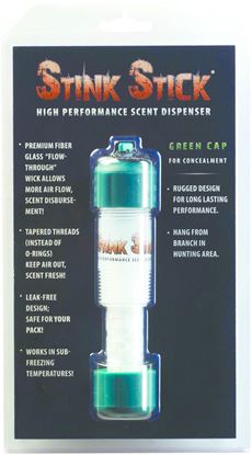 Picture of ConQuest Scents 16001 Green Stink Stick Scent Dispenser Rugged Reseal w/Flow Through Wick