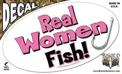 Picture of Bones D1315 Oval Decal, Real Women Fish