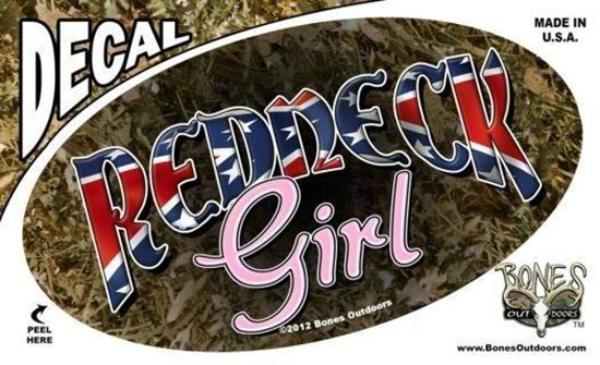 Picture of Bones D1338 Oval Decal, Redneck Girl