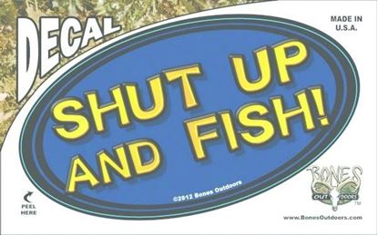Picture of Bones D244 Oval Decal,-Shut Up and Fish