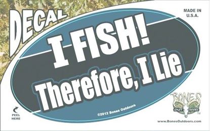 Picture of Bones D3139 Oval Decal,-I Fish Therefore I Lie