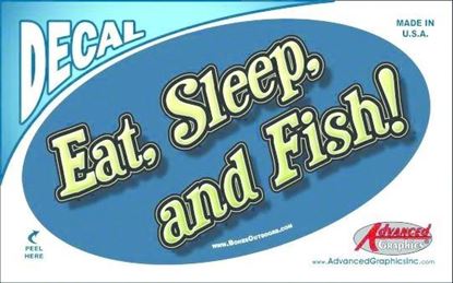 Picture of Bones D143 Oval Decal,-Eat Sleep and Fish