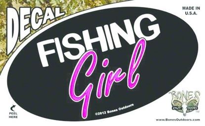 Picture of Bones D1319 Oval Decal,-Fishing Girl
