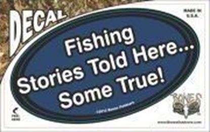 Picture of Bones D1201 Oval Decal, Fishing Stories Told Here