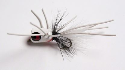 Picture of Betts 130A-8 Falls Fire Shimmy Fly Popper, Sz 8,, White/Black/White